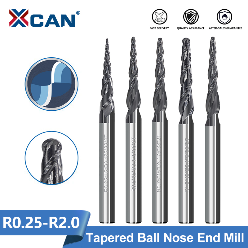 End Mill Set - XCAN-Fresa De Madeira, Nariz De Bola,