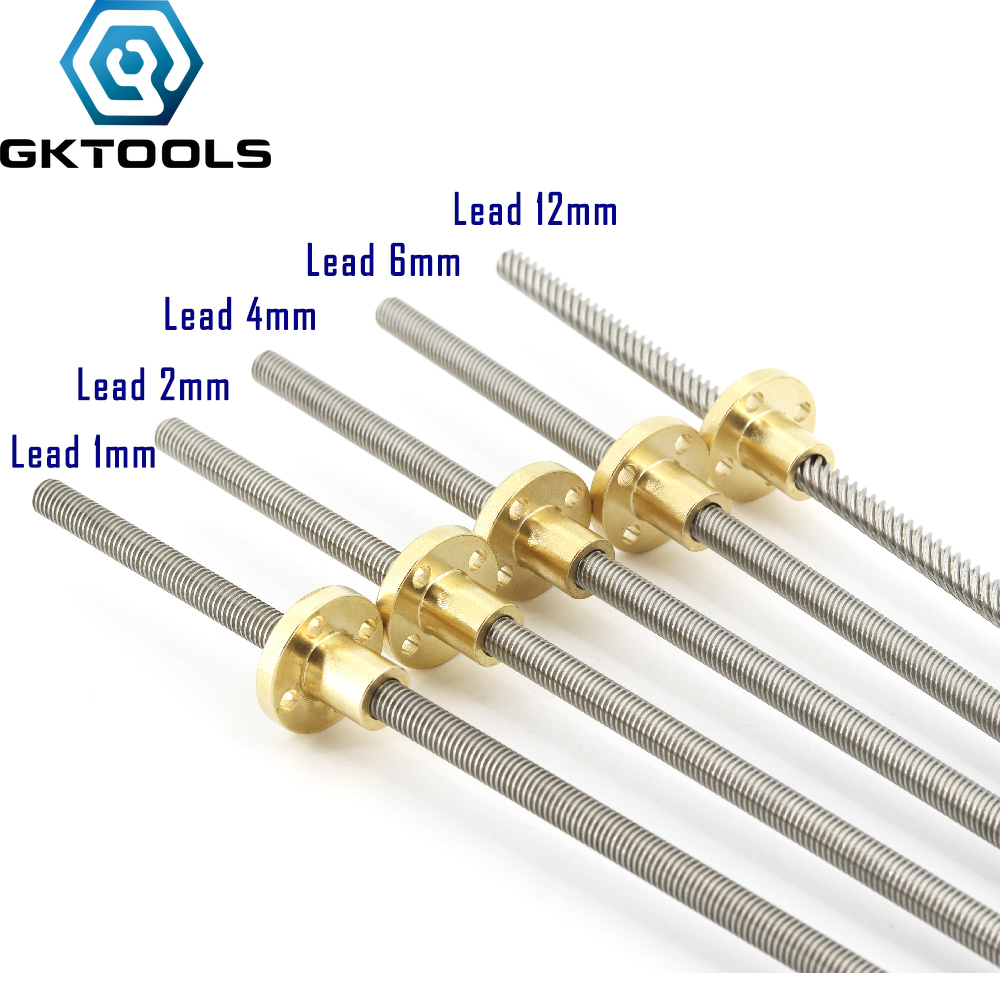 Lead Screw 8Mm - 304 aço inoxidável t8 comprimento do