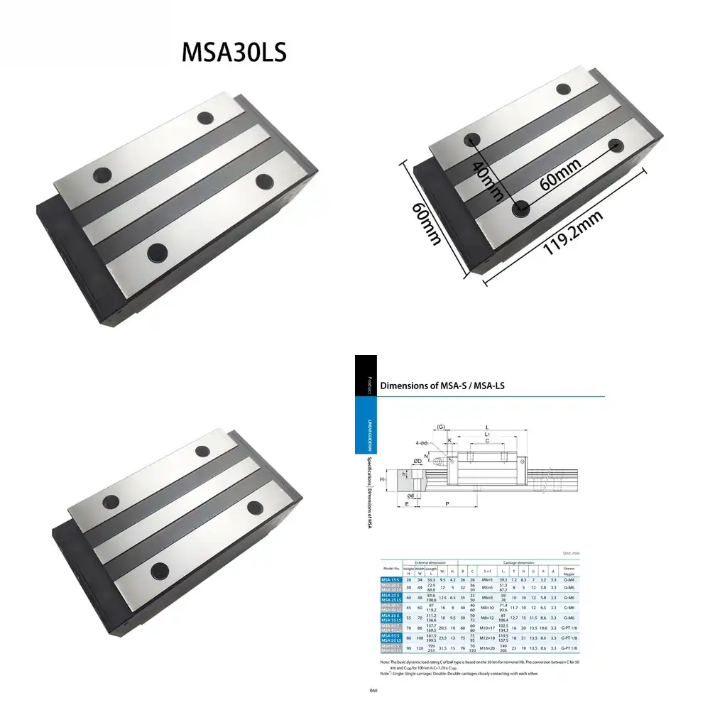 Linear Rail - Bloco Deslizante para Trilho Guia Linear