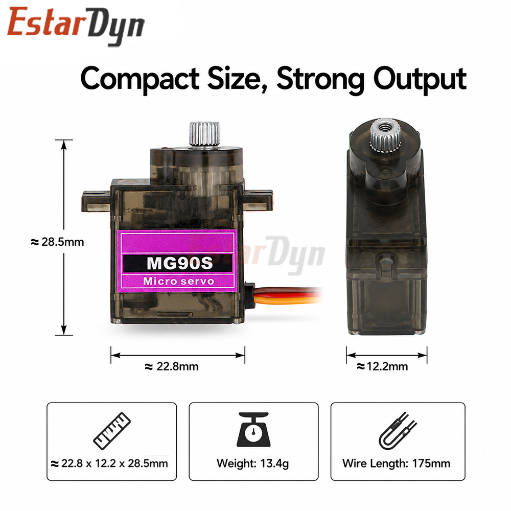 Servo Digital Estardyn MG90S c - Servo 9G avaliação e preço