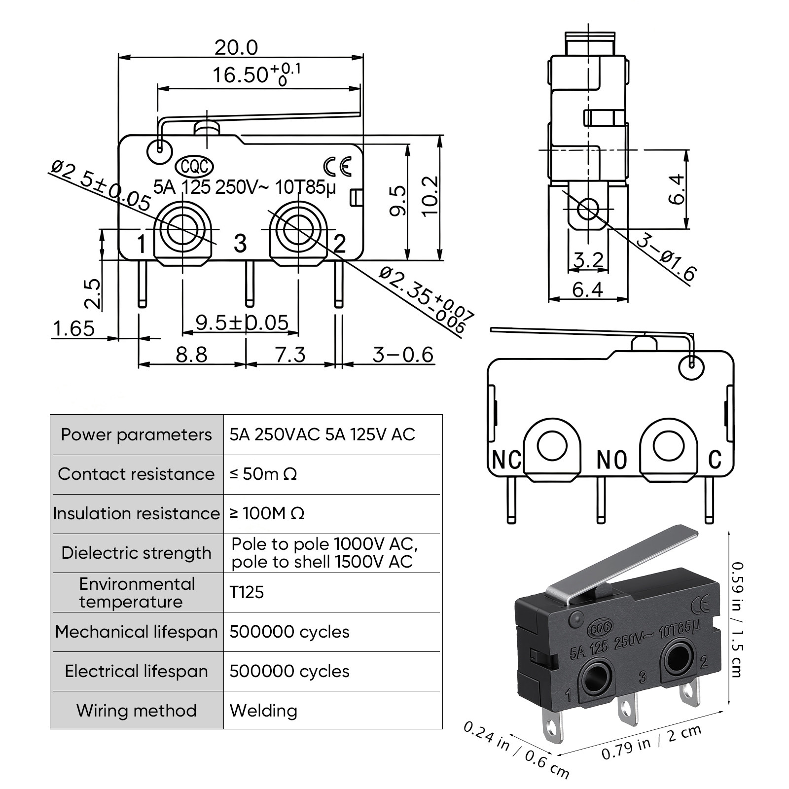 Microinterruptor para Porta de - Limit Switch avaliação e preço