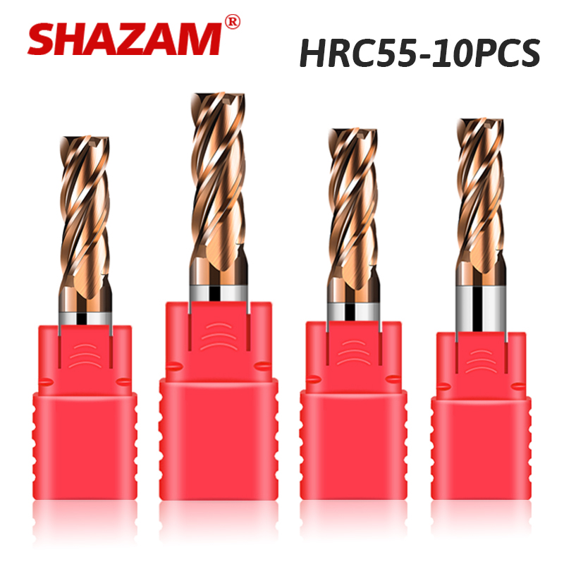 SHAZAM-Flat End Fresadora, Aço - End Mill Set avaliação e preço